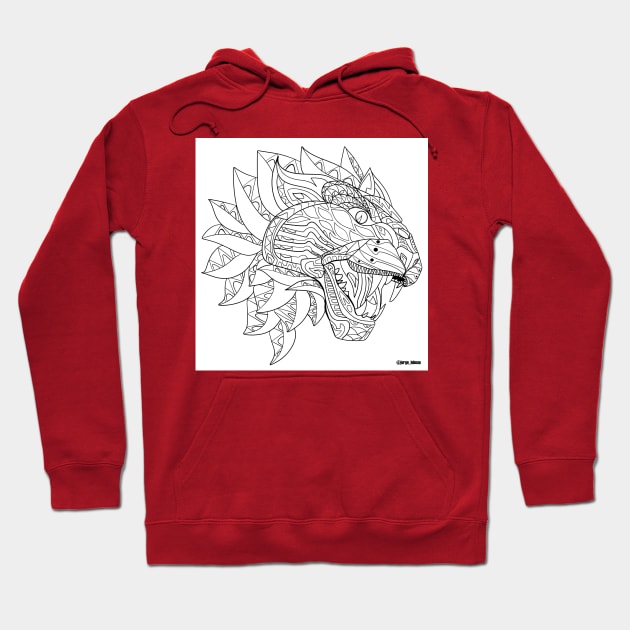 Floral coloring tiger ecopop Hoodie by jorge_lebeau